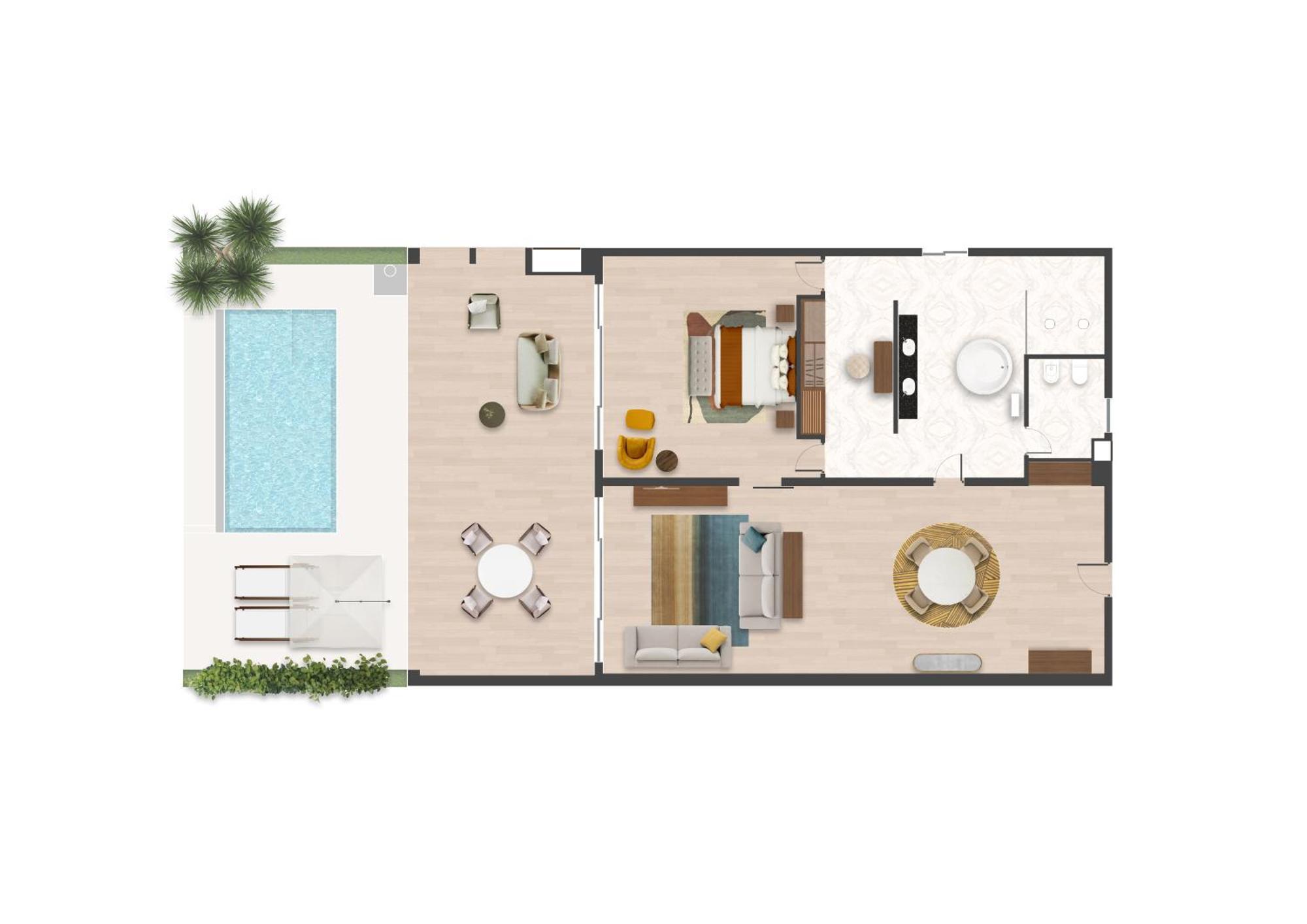 The Mora Zanzibar Hotel Matemwe  Bagian luar foto A floor plan of a villa